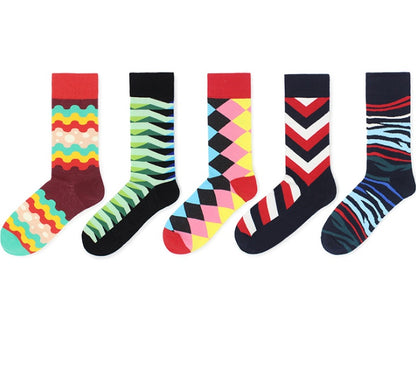 The Street Classic: Striped Personal Skateboard Cotton Socks