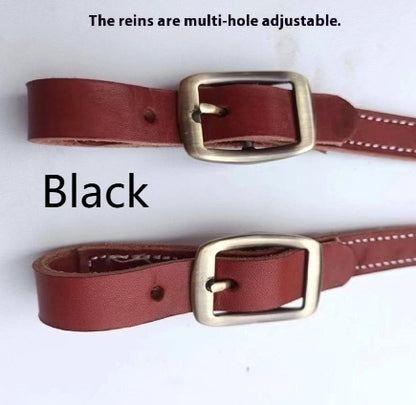 Horse Halter Pure Cowhide Equipment Dragon Cover Metal Buckle Elegant