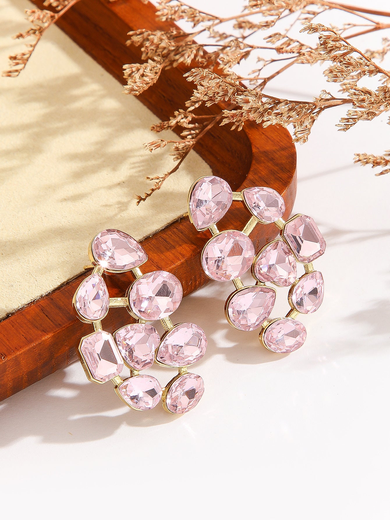 Hot Selling Fashionable Alloy Diamond Studded Earrings