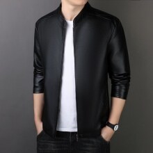 PU Leather Coat Mens Leather Jacket Versatile Premium Finish