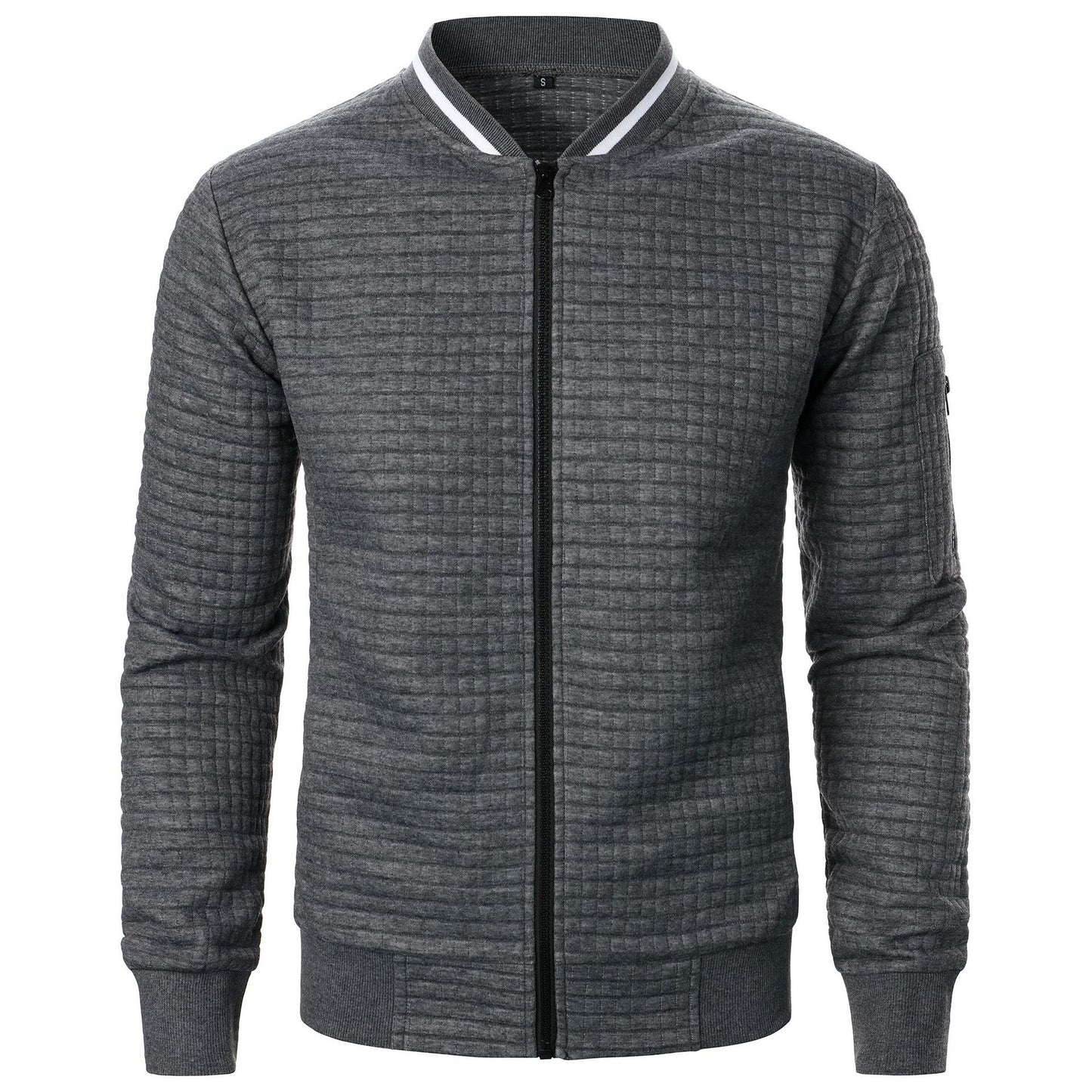 Mens Zip-Up Stand Collar Sweatshirt Jacket Athletic Comfort