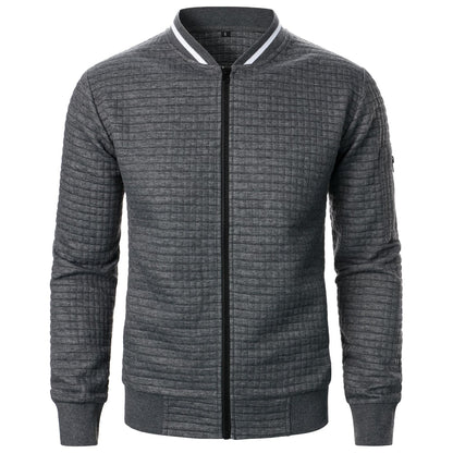 Mens Zip-Up Stand Collar Sweatshirt Jacket Athletic Comfort