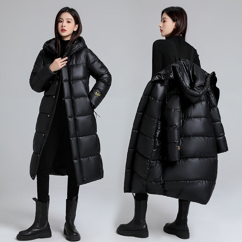 Women's Long Hooded Self-heating Graphene Cotton-padded Jacket