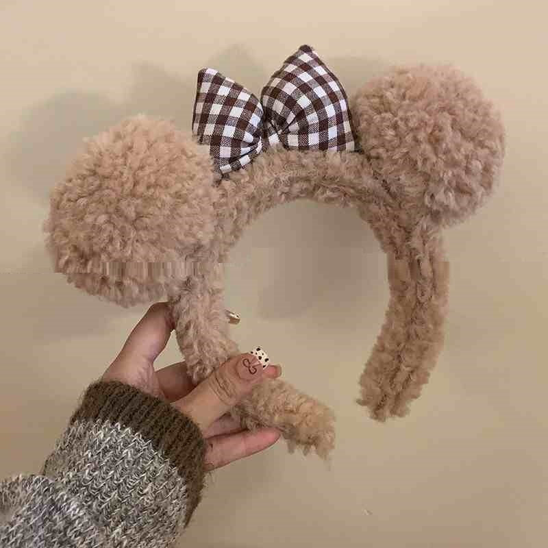 Cute Bow Bear Ear Headband Face Wash Headband