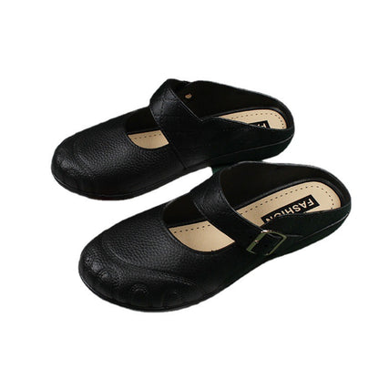 Baotou Flat Semi Slippers Women