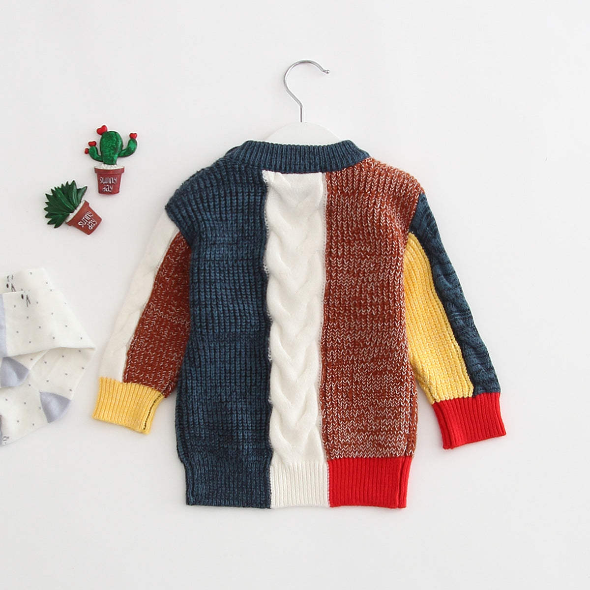 Avant-Garde Patchwork Artisan Knit Sweater