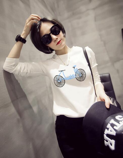 Long sleeve cartoon versatile T-shirt