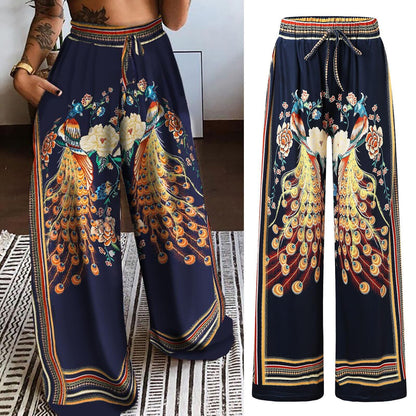 Peacock Positioning Printing Women's Pants