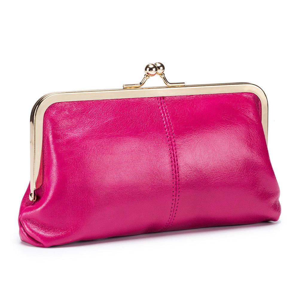 European And American Retro Clip Bag Long Clutch Wallet