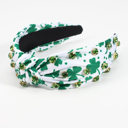 Knotted Irish St Patrick's Day Rhinestone-encrusted Headband