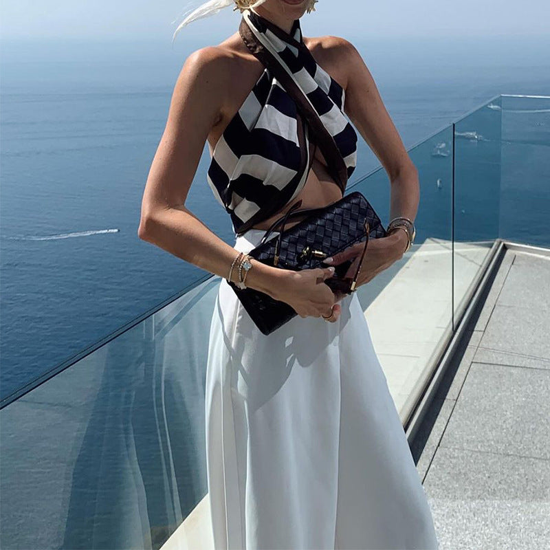 Solid Color Wide-leg Pants