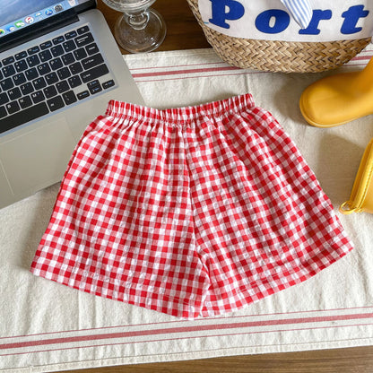 Fashion Personality Girls' Shorts Versatile Lattice