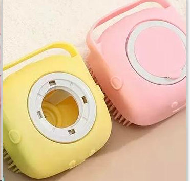 Silicone Pet Bathing & Massage Glove | Shampoo Dispensing Grooming Brush for Dogs & Cats