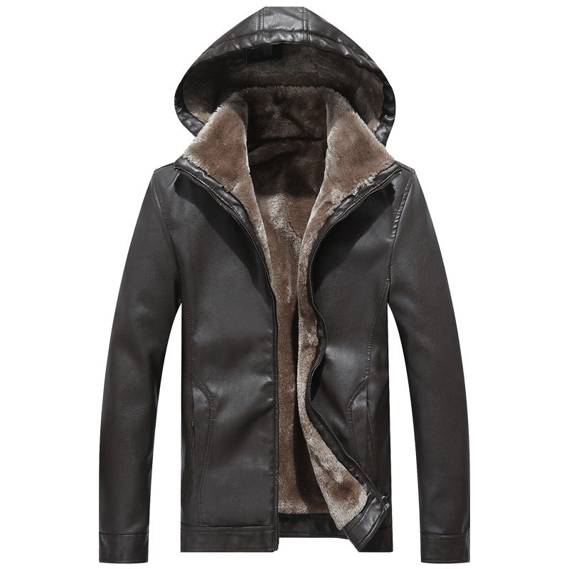 Mens Fashion Casual Zipper Slit Pocket Hooded Turn-Down Collar Coat Urban Edge