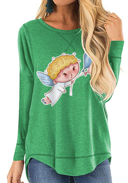 Angel print long sleeve t-shirt
