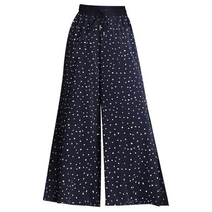 Side slit wide-leg pants