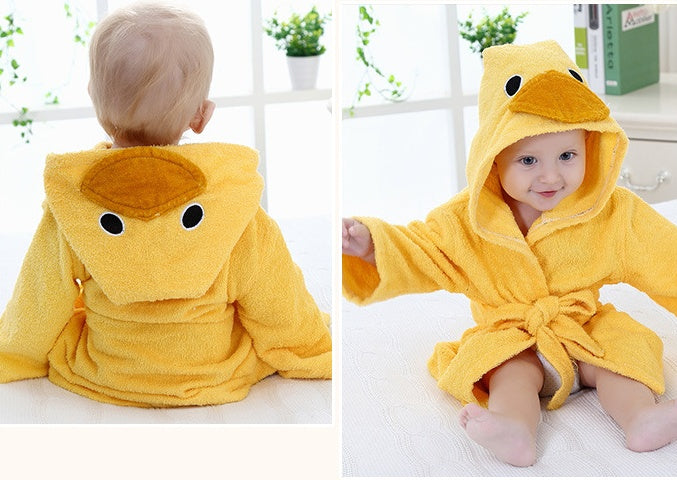 Hooded Baby Bath Towel & Robe | Soft Cotton Cartoon Animal Bathrobe for Infants & Toddlers