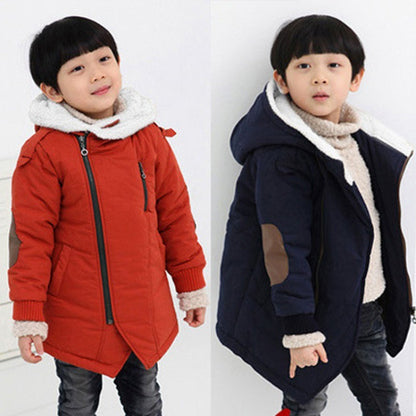 Grand-Length Velvet Plush Padded Winter Coat