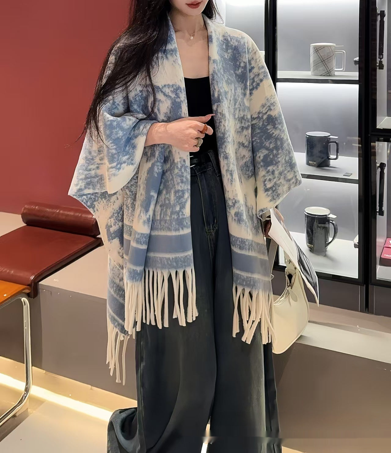 Women's Fashion Personalized Tassel Scarf Cape