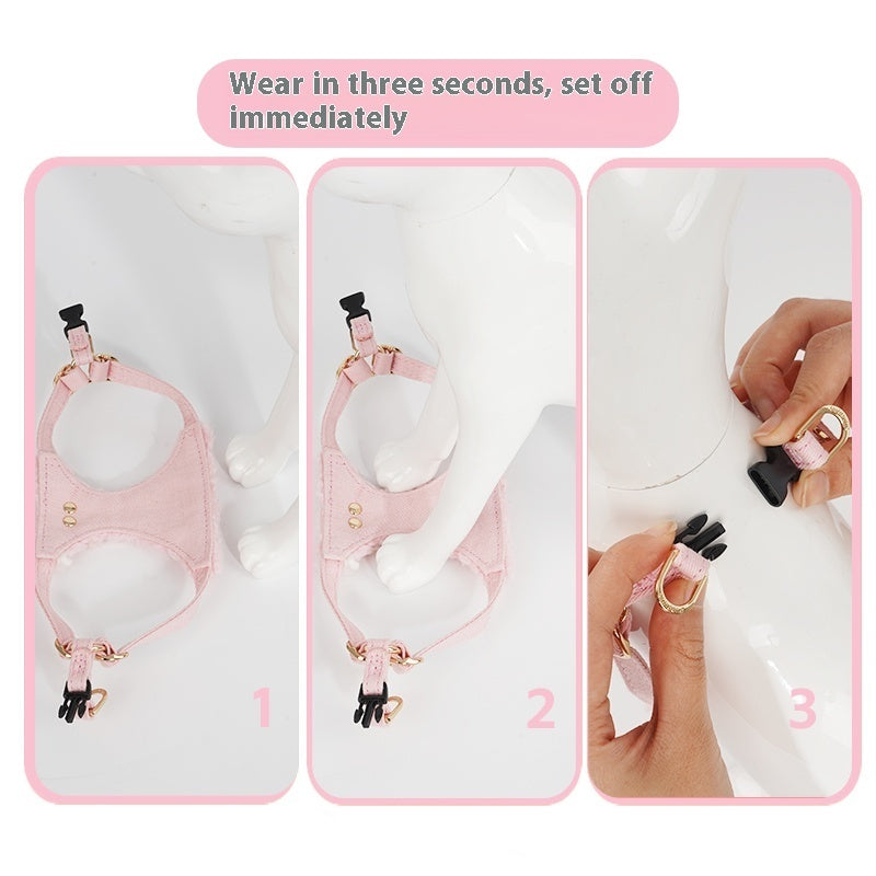 Dog Fleece Vest Chest Strap Pet Hand Holding Rope