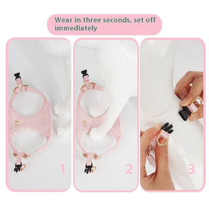 Dog Fleece Vest Chest Strap Pet Hand Holding Rope