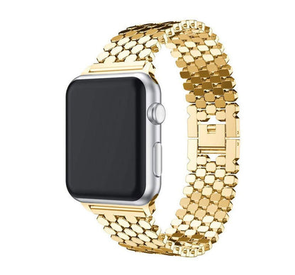 Scale Grain Zinc Alloy Five-bead Honeycomb Strap