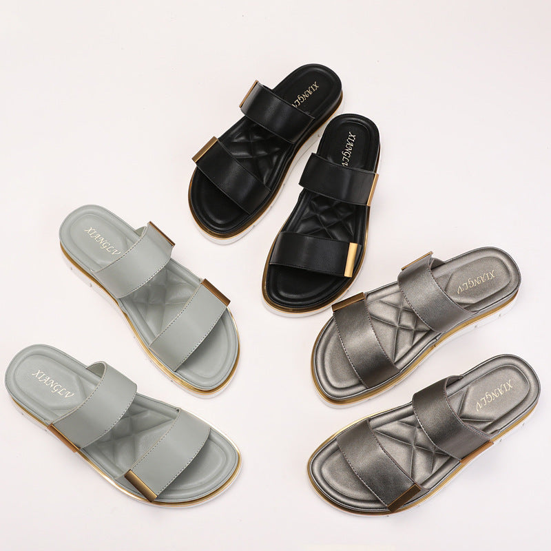 Platform Slippers Velcro Fashion Women