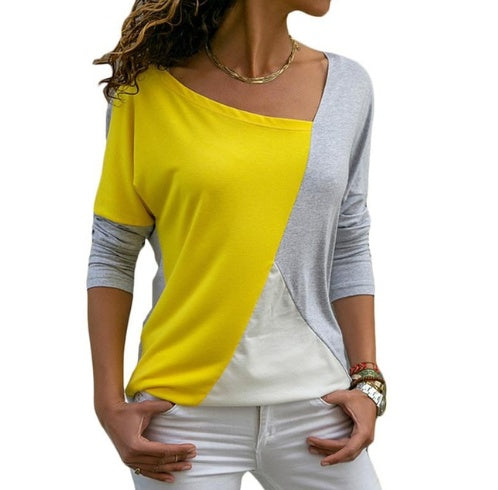 Stitching long sleeve t-shirt