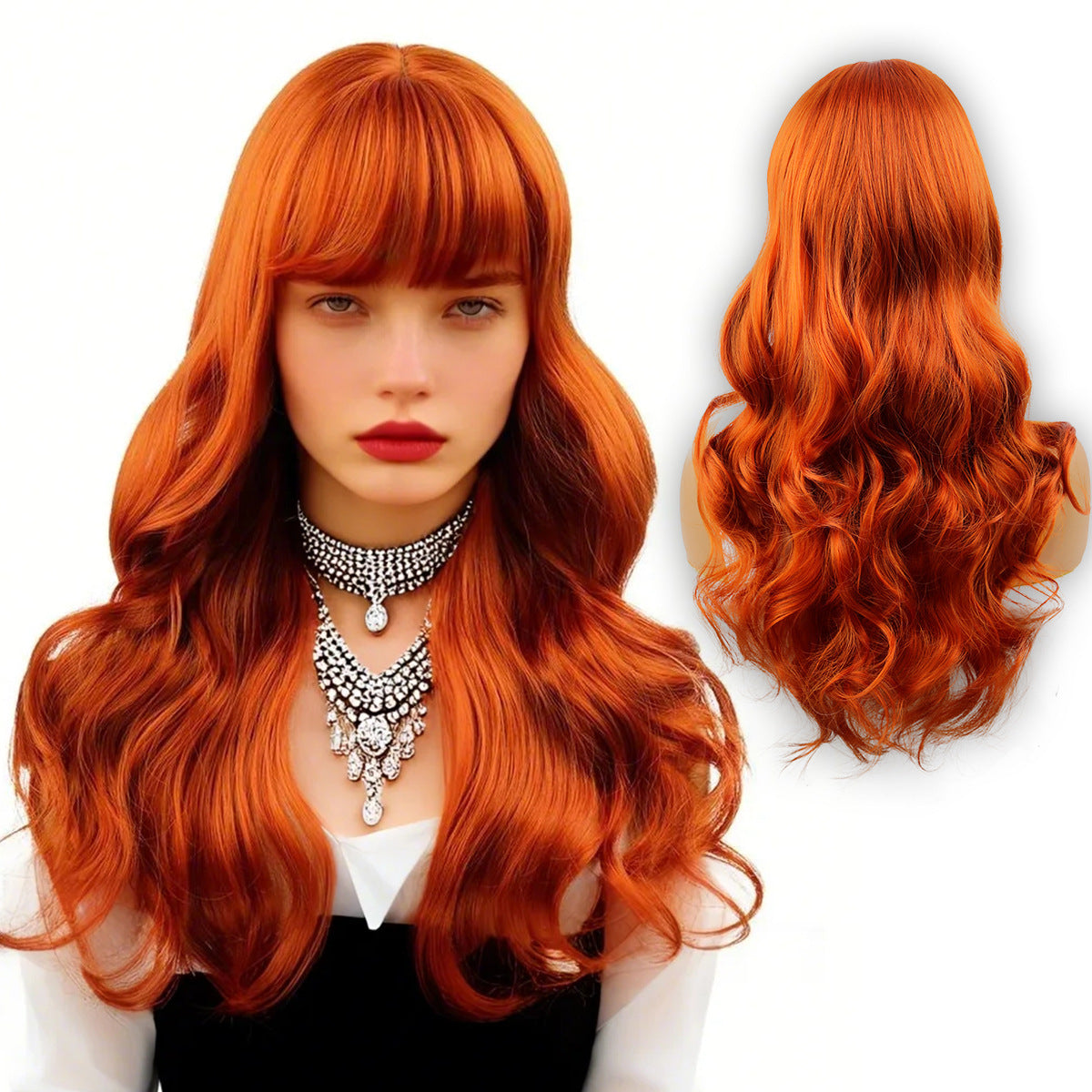 Women's Big Fashion Wavy Bangs Synthetic Wigs