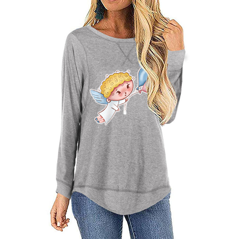 Angel print long sleeve t-shirt