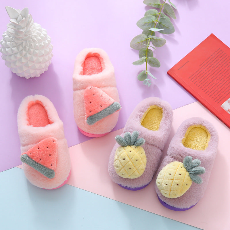 Children's fruit cotton slippers