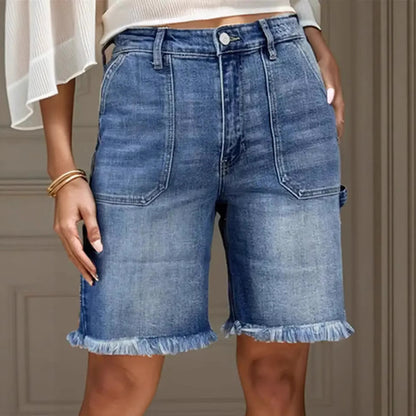 European And American Style Women's Heavy Industry Wash Straight All-matching Slim Jeans