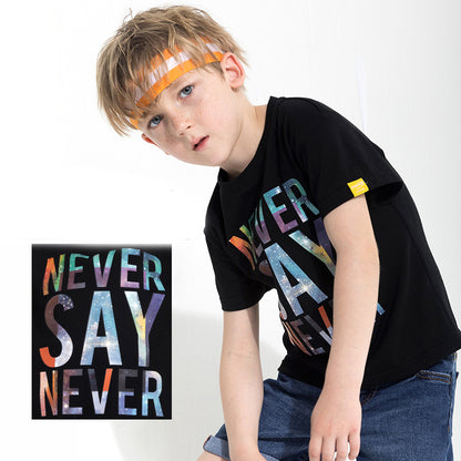 The Lettered Graphic: Children’s Letter-Print Performance T-Shirt
