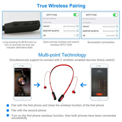SweatNeck V4.2: Sweat-Proof Magnetic Neckband Stereo Sport Bluetooth Earphones