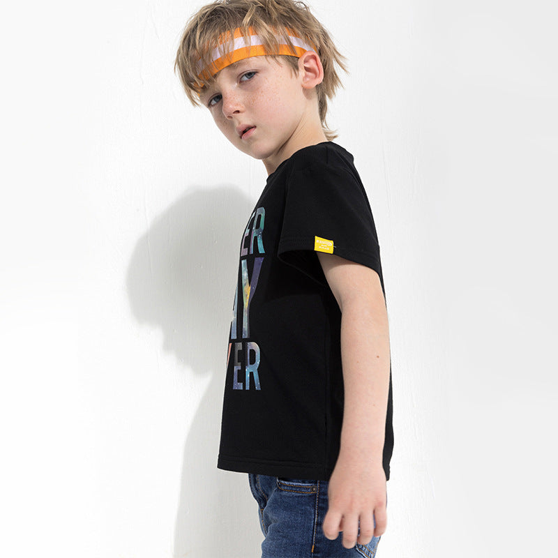 The Lettered Graphic: Children’s Letter-Print Performance T-Shirt