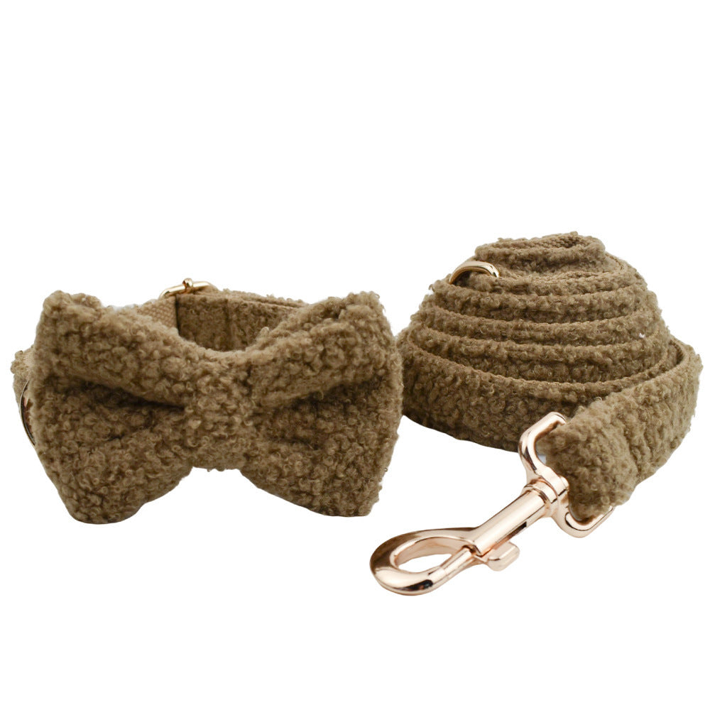 Brown Pet Supplies Hand Holding Rope Pet Necklet Set