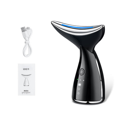 EMS Microcurrent Neck & Face Lifting Device | 3-Color LED Photon Therapy for Skin Tightening & Double Chin Reduction