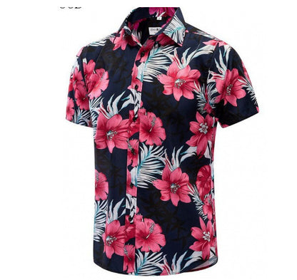 European Beach Aesthetic Printed Short Sleeve Shirt
