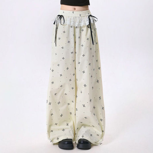 Casual Pants Women's Autumn Retro Lace