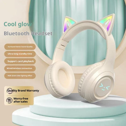 KittyWave: Cute Cat Ear Wireless Bluetooth Headphones