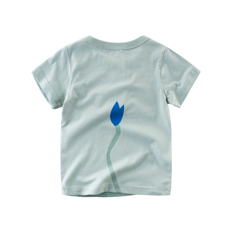 Abstract Cool-Tone Graphic Statement Tee