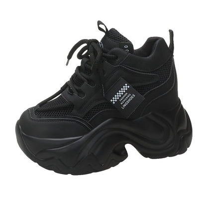 Platform Lace-up Fashion Solid Color Simple Casual Shoes