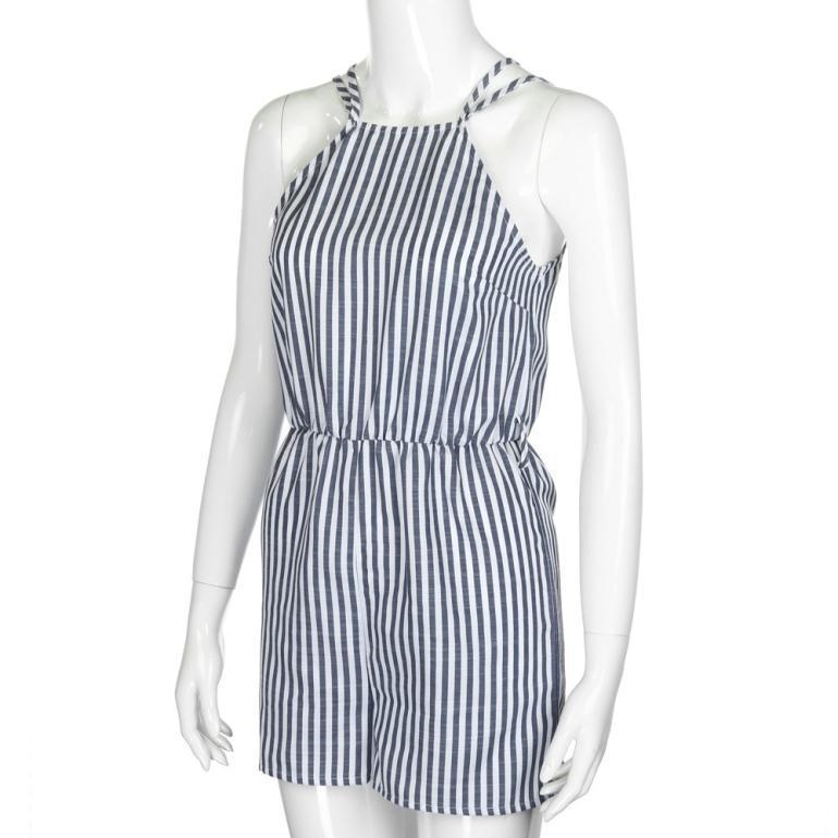 Sleeveless open-back jumpsuit