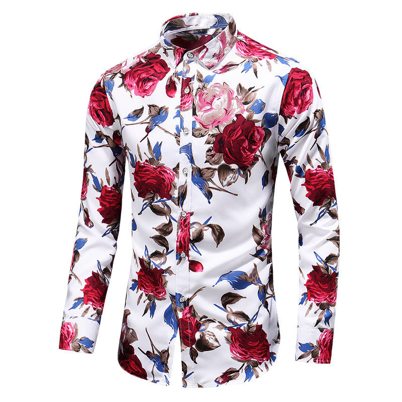 Lapel Printed Long-Sleeve Shirt Artistic Everyday Luxury