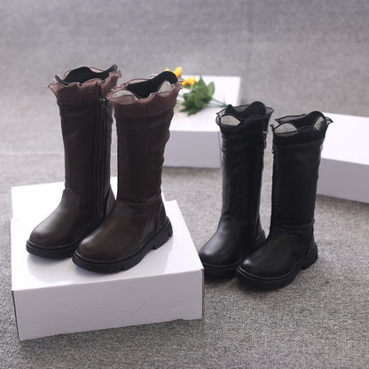 The Cashmere Tall: Girls’ Long Tube Leather Boots