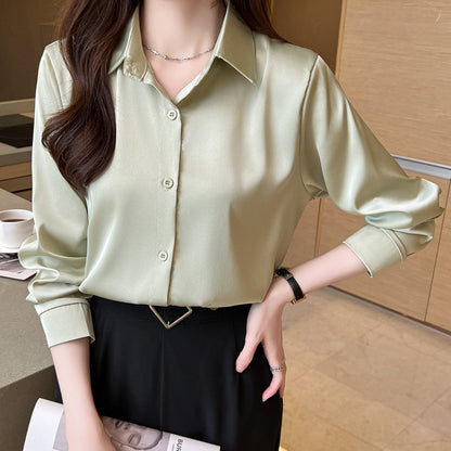 Non-ironing Anti-wrinkle Satin Shirt For Women