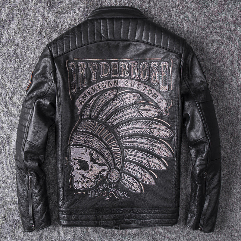 Mens Stand Collar Motorcycle Jacket Coat Bold Minimalist Profile