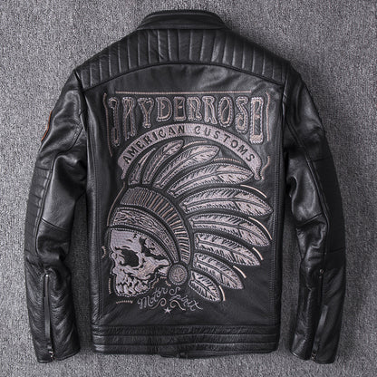 Mens Stand Collar Motorcycle Jacket Coat Bold Minimalist Profile