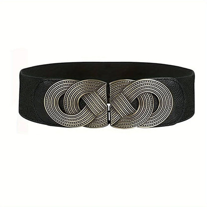 Elegant Retro Metal Buckle Belt Women