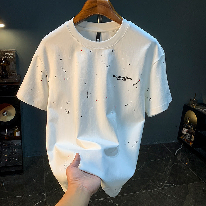 Trendy Splash-ink T-shirt Short-sleeved Men